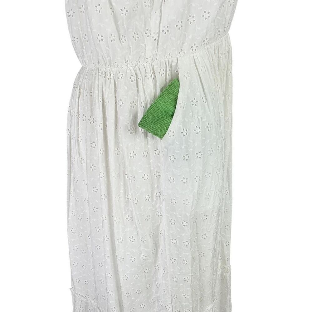Torrid Halter Midi Dress Women 2X White Voile Eyelet Ruffle Sleeveless - Picture 7 of 12